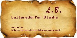 Leitersdorfer Blanka névjegykártya