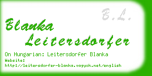 blanka leitersdorfer business card